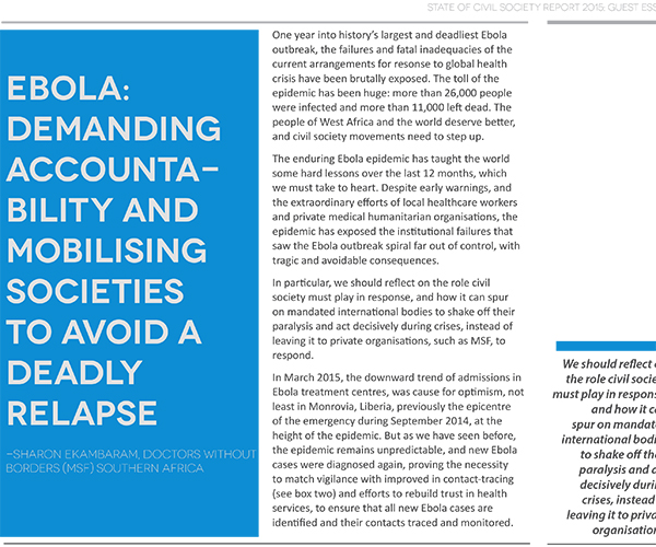 Ebola: Demanding Accountability and Mobilising Societies to Avoid a Deadly Relapse