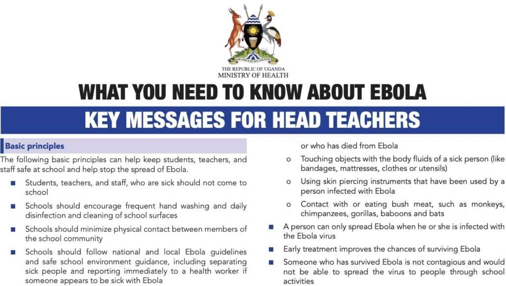 Ebola fact sheet for teachers