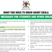 Fiche d'information sur Ebola - Etudiants et enfants